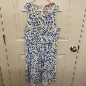Blue/white lace dress